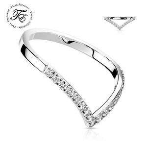 Women's Minimalist Dainty Chevron Promise Ring